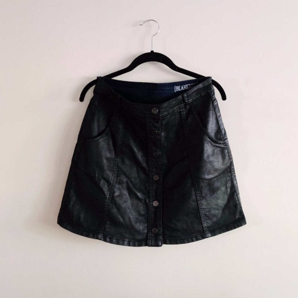 Blank NYC Coated Denim Skirt